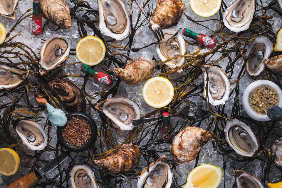 Raw East Coast oysters at Lucky Shuck restaurant in Jupiter.