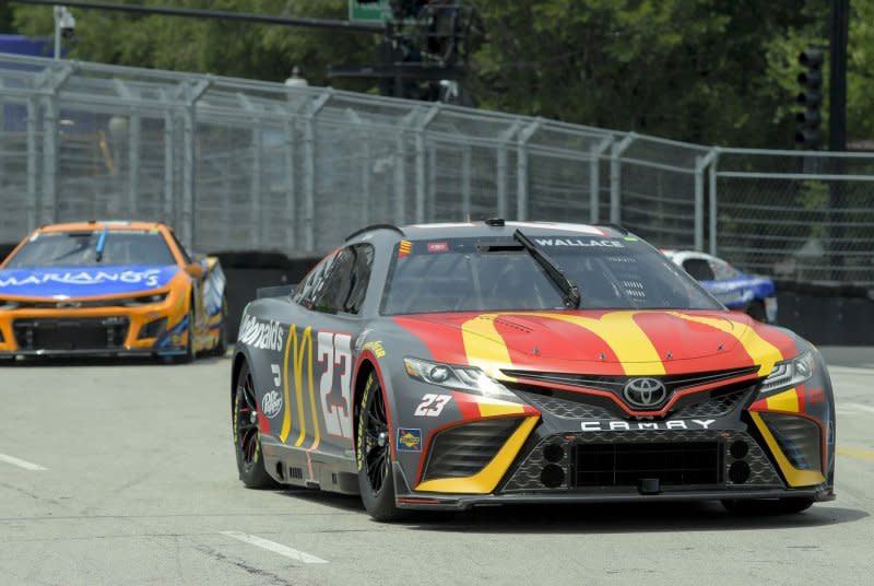 Bubba Wallace (R) earned three Top 5 finishes and four Top 10 finishes through nine Cup Series races this season. File Photo by Mark Black/UPI