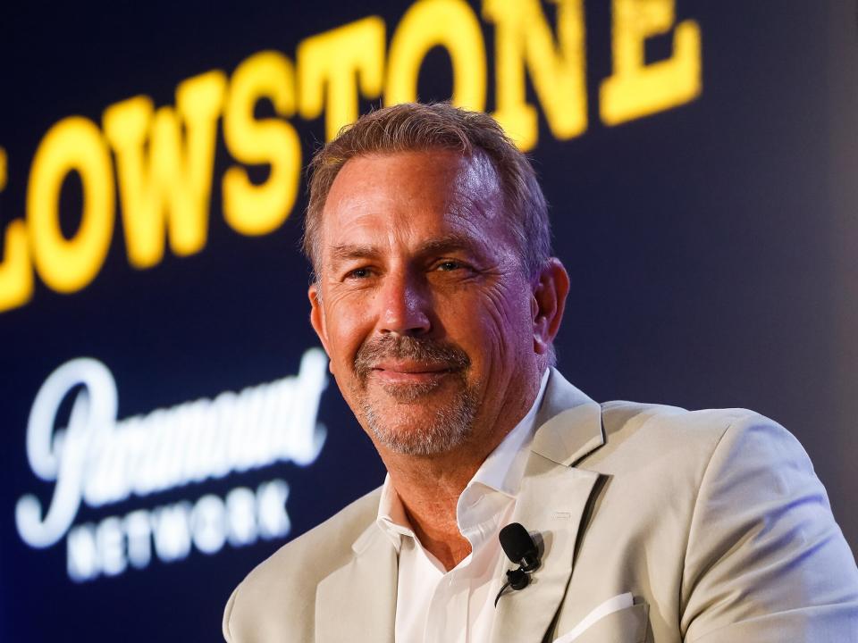 Kevin Costner attends 'A conversation with Kevin Costner from Paramount Network and Yellowstone' during the Cannes Lions Festival 2018 on June 21, 2018 in Cannes, France