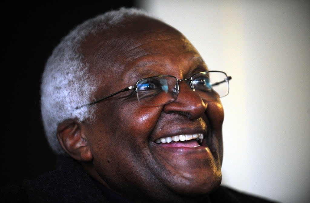 Archbishop Desmond Tutu during a visit to the 2012 Olympic Park in Stratford, east London (PA) (PA Archive)