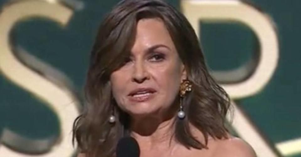 Lisa Wilkinson giving her Logies acceptance speech. 