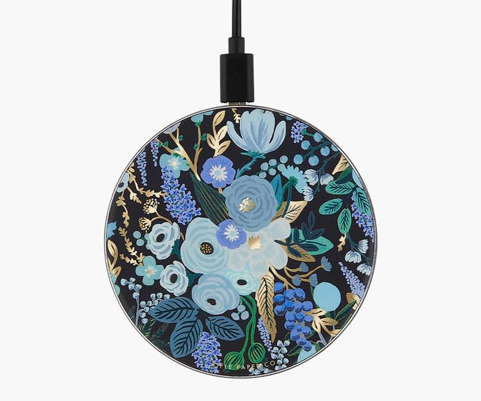 <p><a href="https://go.redirectingat.com?id=74968X1596630&url=https%3A%2F%2Friflepaperco.com%2Fgarden-party-blue-wireless-charger&sref=https%3A%2F%2Fwww.housebeautiful.com%2Fshopping%2Fhome-gadgets%2Fg1978%2Ftech-gifts%2F" rel="nofollow noopener" target="_blank" data-ylk="slk:Shop Now;elm:context_link;itc:0;sec:content-canvas" class="link ">Shop Now</a></p><p>Wireless Charger</p><p>riflepaperco.com</p><p>$60.00</p>