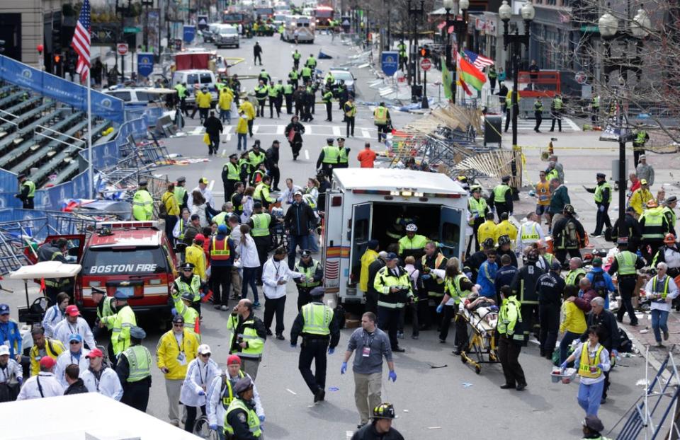 The Boston marathon bombing killed three people and left hundreds injured (Copyright 2021 The Associated Press. All rights reserved.)