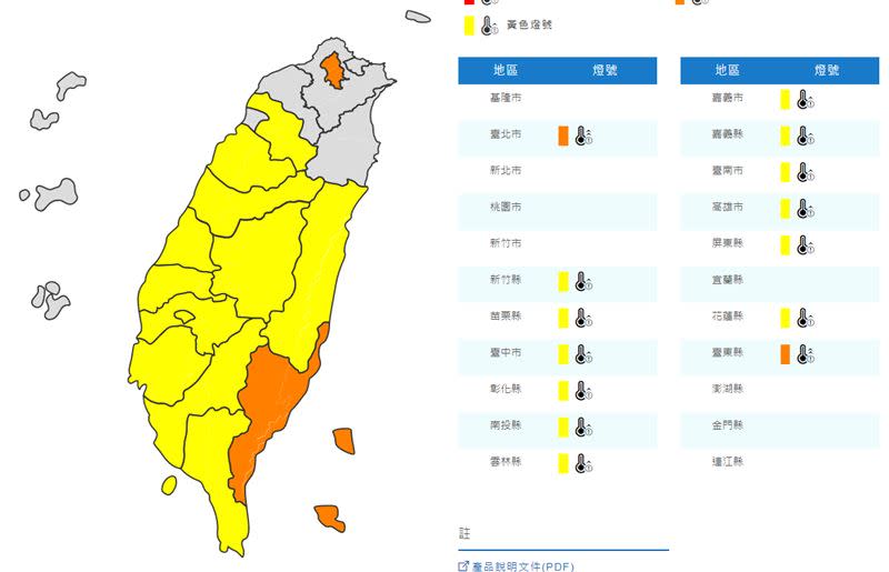 台灣近日天氣炎熱。（圖／翻攝自中央氣象局）