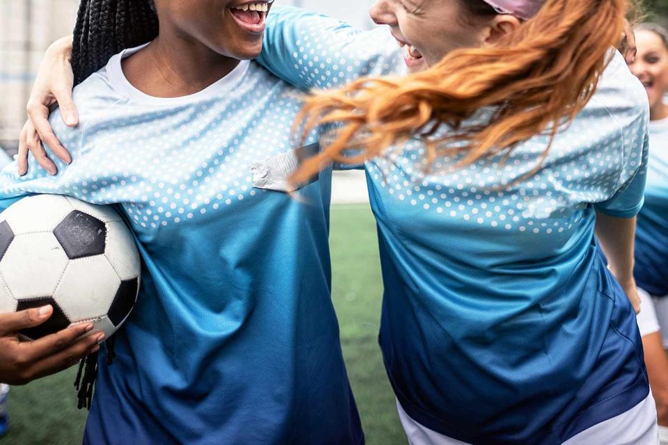 <p>FG Trade/Getty</p> Stock image of female soccer players.