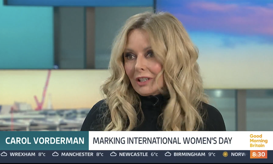 Carol Vorderman hit back at those who criticise the way she looks. (ITV screengrab)