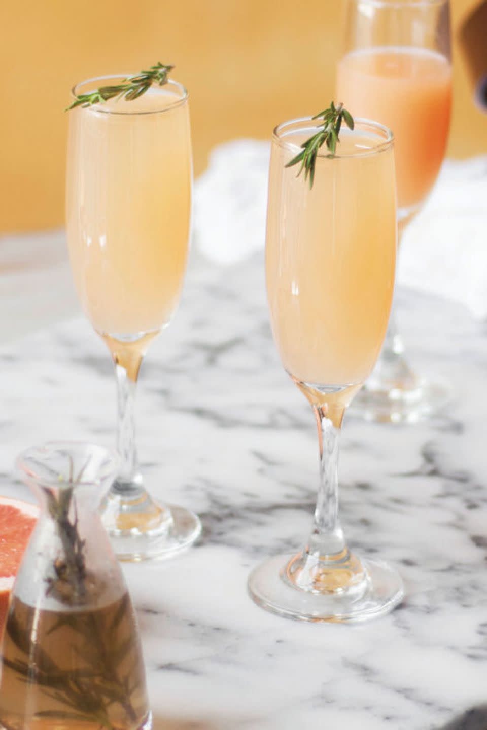 Cocktail: Grapefruit and Rosemary Mimosa