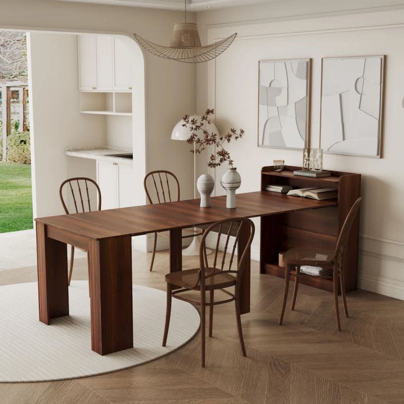 Triple Tree Extendable Dining Table with Storage