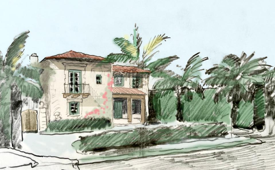 A Midtown residential sketch was created by Fairfax & Sammons Architects as part of Designing our Palm Beach Week at the Mandel Recreation Center.