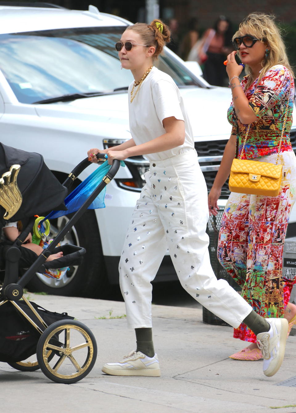 Gigi Hadid walks in Soho, New York City, NY, USA, on July 28, 2021. - Credit: Dylan Travis/AbacaPress/SplashNews.com