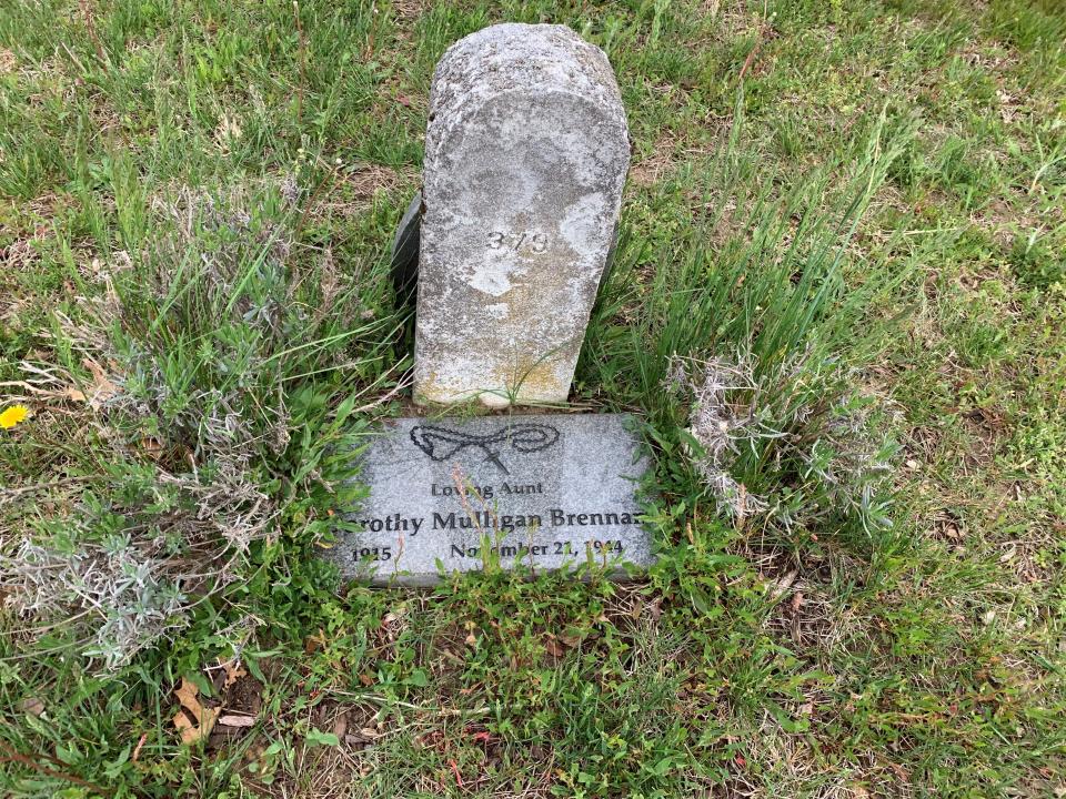 Marlboro Psychiatric Hospital cemetery grave of Dorothy Brennan as seen in 2022.