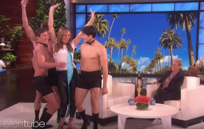 Allison celebrated her Oscar win in the hottest way ever thanks to Ellen. Source: Youtube