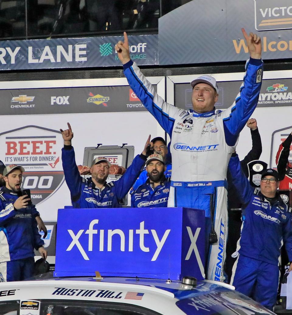 Austin Hill has won two February Daytona Xfinity Series races in a row.