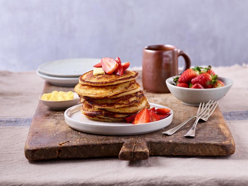 Buttermilk makes these pancakes extra light and fluffy (Doves Farm)