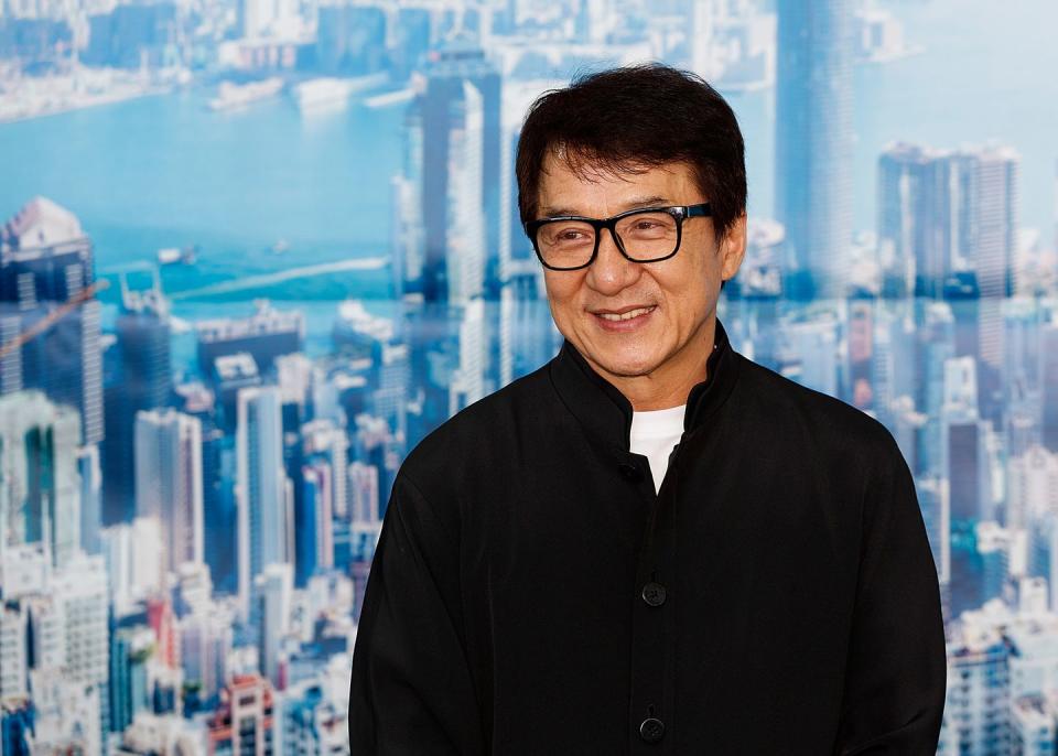 jackie chan celebrates hong kong airlines' inaugural flight to vancouver, bc