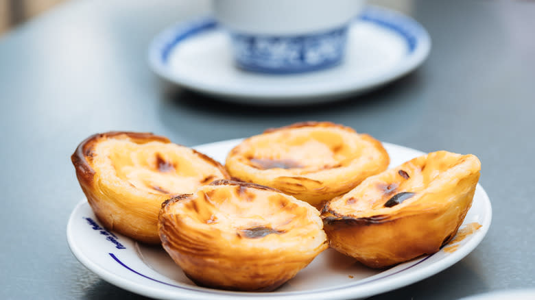 Plate of Portuguese custard tarts