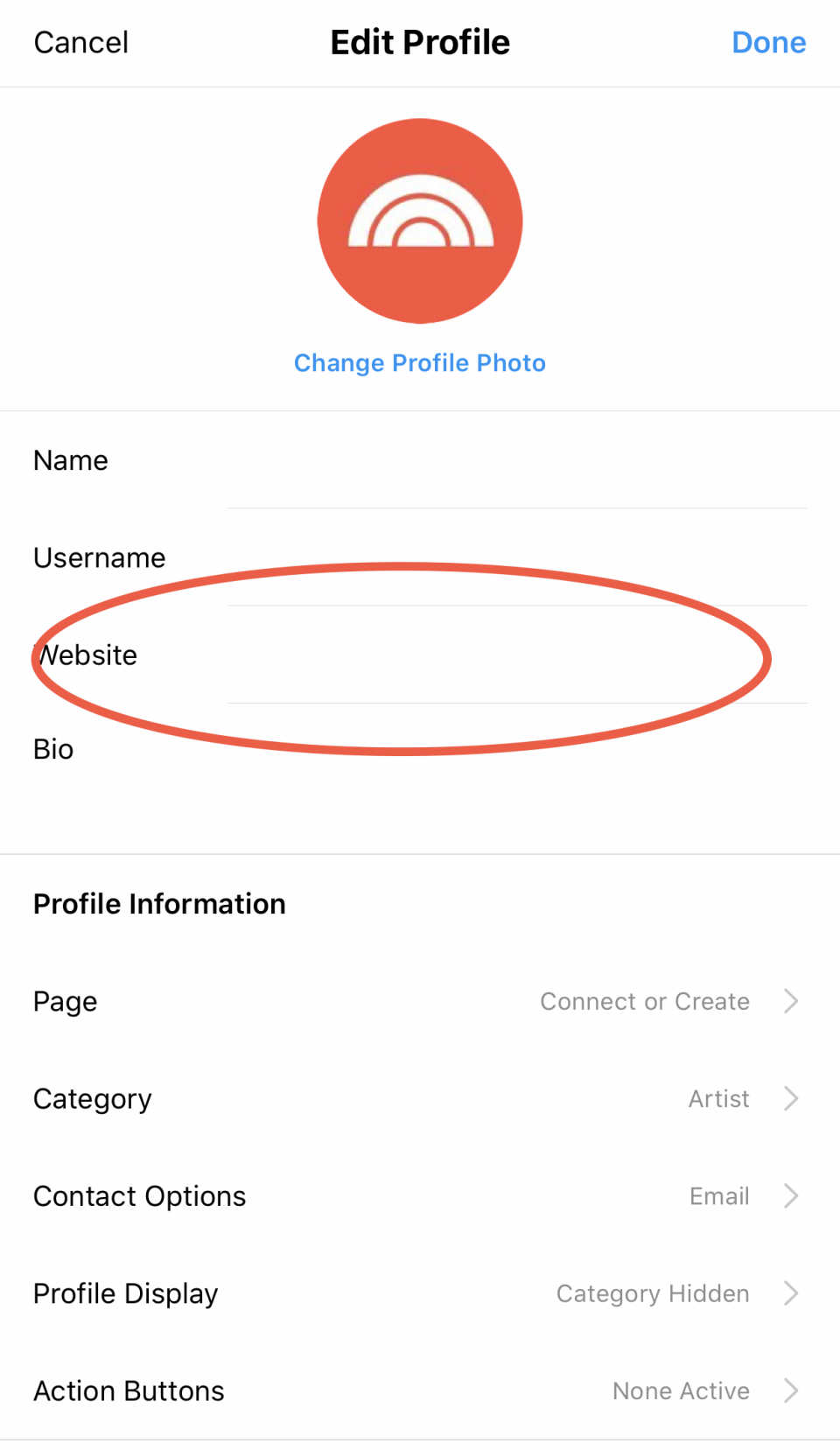 How to find the link in bio in Instagram Inline