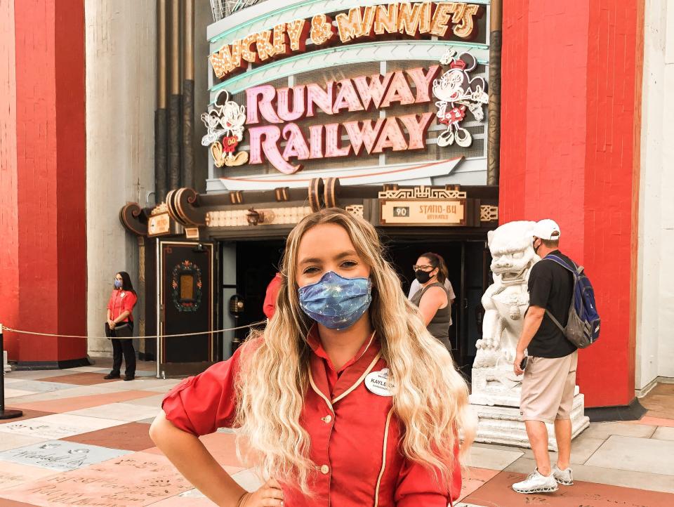 kayleigh price working at mickey and minnie's runaway railway at disney world