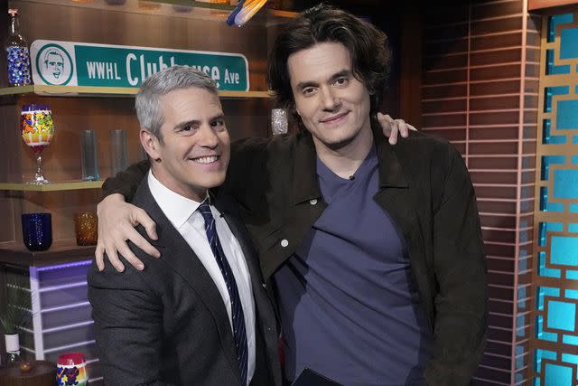 <p>Charles Sykes/Bravo/NBCU Photo Bank via Getty</p> Andy Cohen and John Mayer on Watch What Happens Live in New York City in April 2022