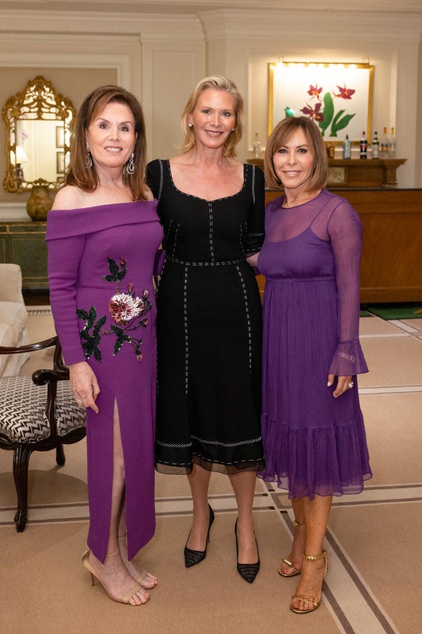 Bonnie Lautenberg, from left, with fellow co-chairs Heidi McWilliams and Nancy Goodes at the Alzheimer's Drug Discovery Foundation’s sixth annual Hope on the Horizon Palm Beach Dinner.