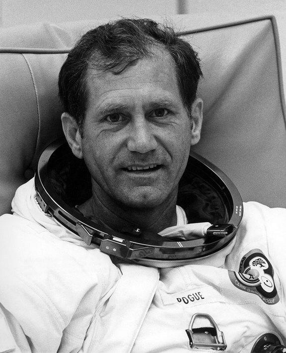 Astronaut William "Bill" Pogue, as seen prior to his launch to the Skylab orbital workshop in 1973. Pogue, 84, died on March 3, 2014.