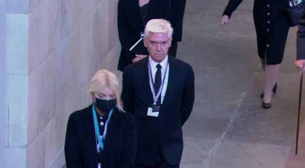 Holly Willoughby and Phillip Schofield inside Westminster Hall last week (Photo: BBC)