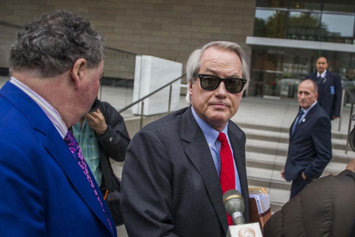 Attorney L. Lin Wood (C) is pictured at US District Court on December 3, 2019 in Los Angeles, California.