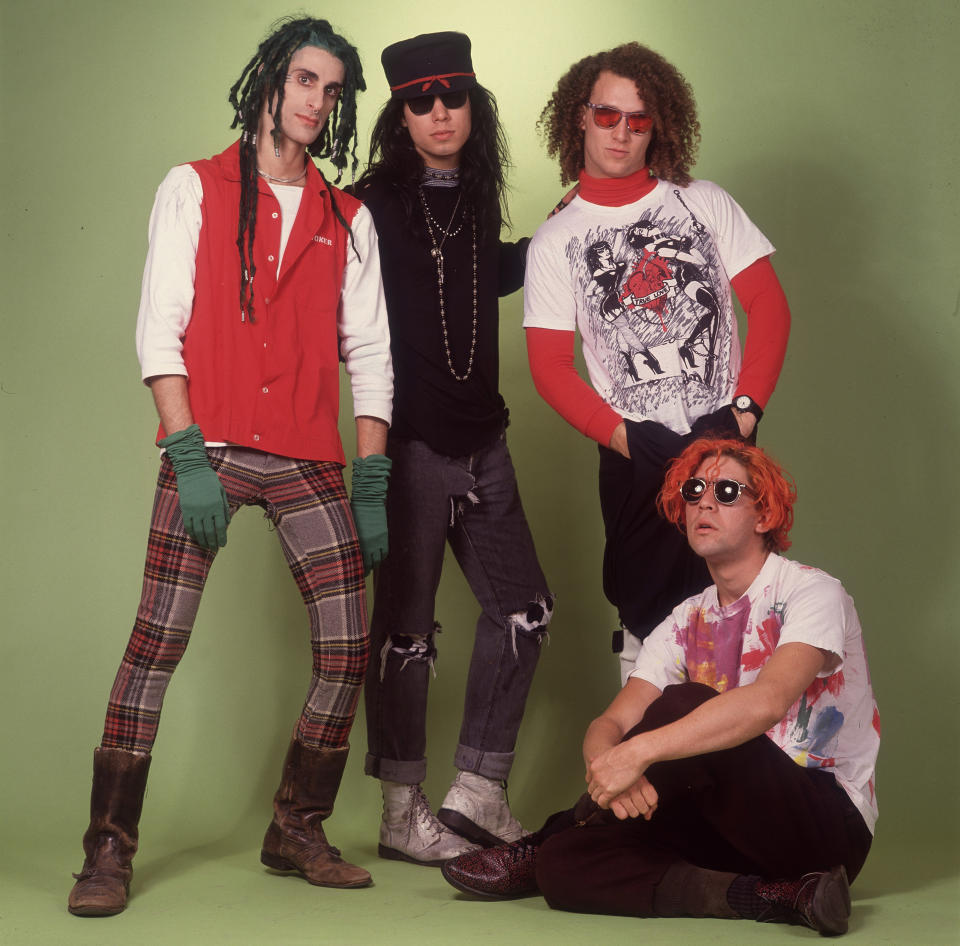 Jane’s Addiction in 1988. From left, Perry Farrell, Dave Navarro, Stephen Perkins, and Eric Avery. (Paul Natkin/Getty Images)