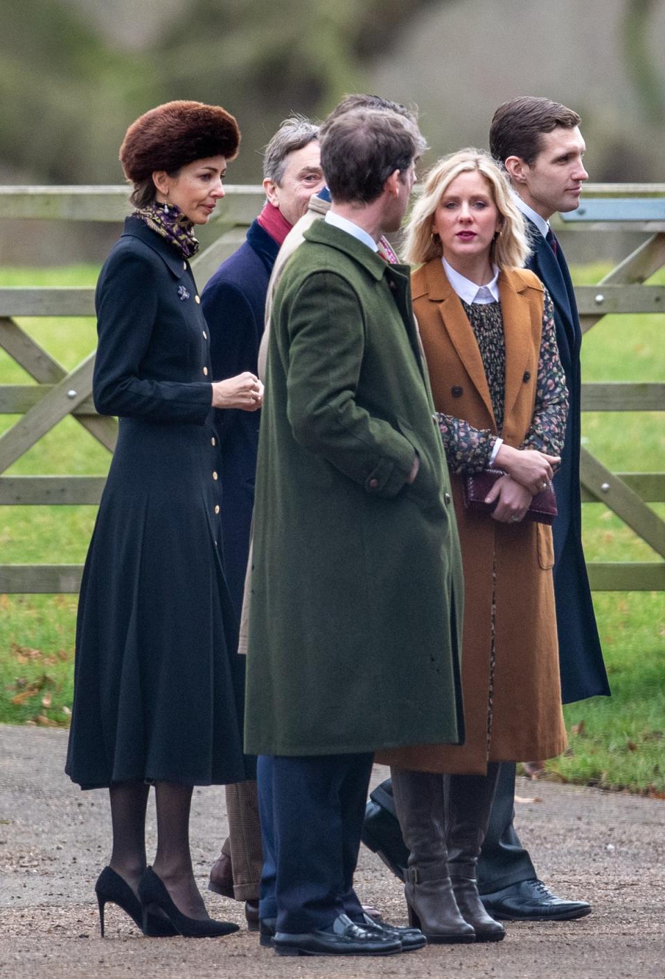 Lady Rose Hanbury (left) attends a morning church service at St Mary Magdalene Church in Sandringham, Norfolk. (PA)