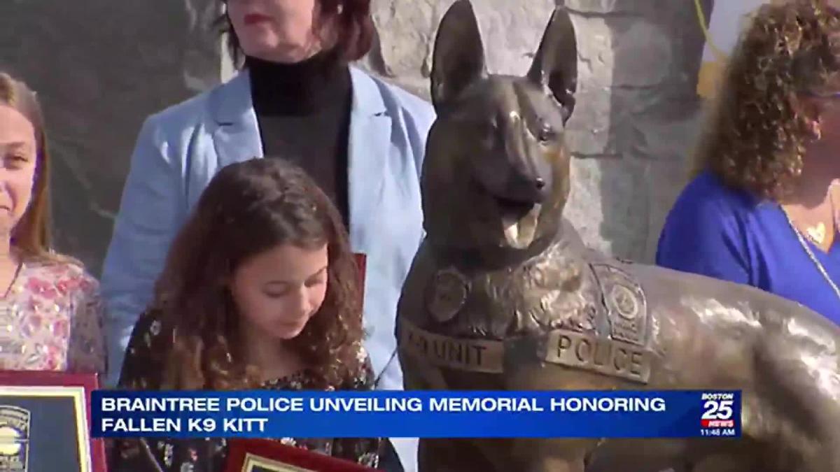 Braintree Police Department Unveils Memorial For Fallen K9 Kitt 