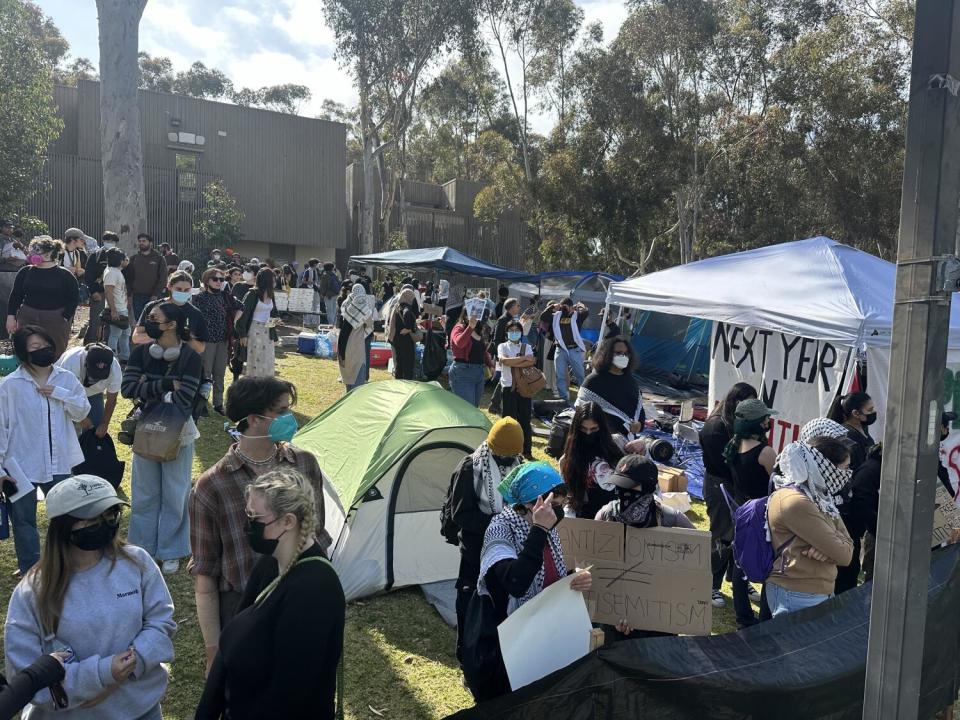 Los estudiantes que protestaban por Gaza