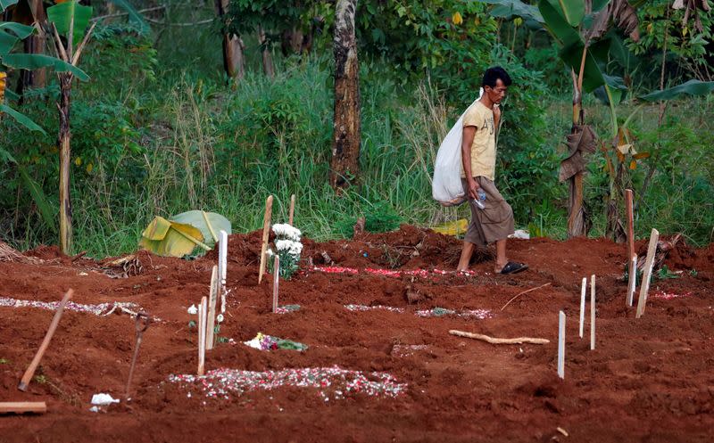 Cemetery area for coronavirus disease (COVID-19) victims in Jakarta