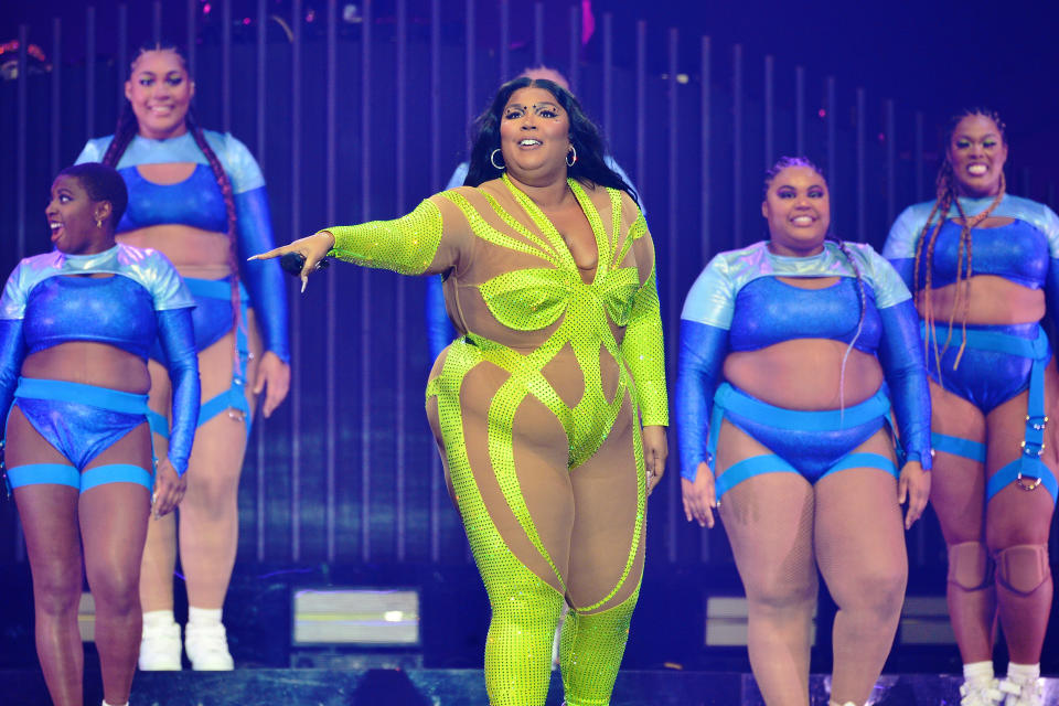 LONDON, ENGLAND - MARCH 15:  Lizzo performs at The O2 Arena on March 15, 2023 in London, England. (Photo by Jim Dyson/Getty Images)