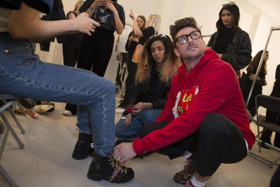 Henry Holland backstage before his AW18 collection (PA Wire/PA Images)