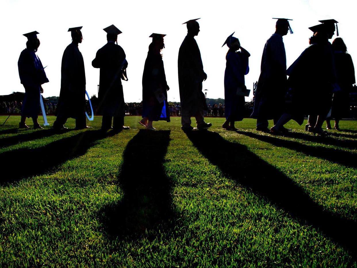 Shadows of college graduates