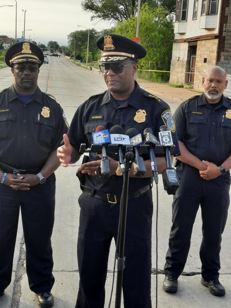 Milwaukee Police Chief Jeffrey Norman speaks during a press conference Thursday.