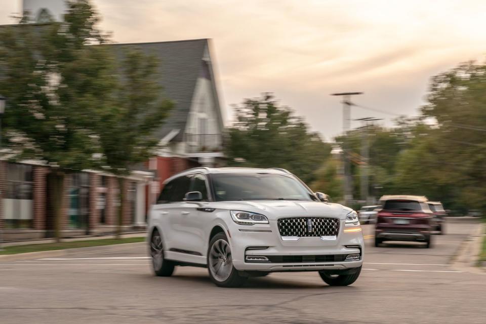 <p>The Lincoln Aviator Grand Touring is the luxury brand's 494-hp plug-in-hybrid variant of its three-row mid-size model. This plug-in Lincoln's plentiful power allows it to leave the line with gusto. Alas, it's not exactly the most efficient PHEV out there. During our 75-mph highway fuel-economy test, the PHEV Aviator returned 25 mpg, just 3 mpg better than the gas-only Aviator. Although it's possible to get 21 miles of battery-powered driving from the Aviator Grand Touring, the model's hefty $71,585 base price means it'll take many, many, many years of primarily electric-only driving to cover the extra coin Lincoln charges for the Aviator's plug-in Grand Touring trim.</p><ul><li>Base price: $71,585</li><li>EPA-rated electric driving range: 21 miles</li></ul><p><a class="link " href="https://www.caranddriver.com/lincoln/aviator/" rel="nofollow noopener" target="_blank" data-ylk="slk:MORE ABOUT THE LINCOLN AVIATOR GRAND TOURING;elm:context_link;itc:0">MORE ABOUT THE LINCOLN AVIATOR GRAND TOURING</a></p>