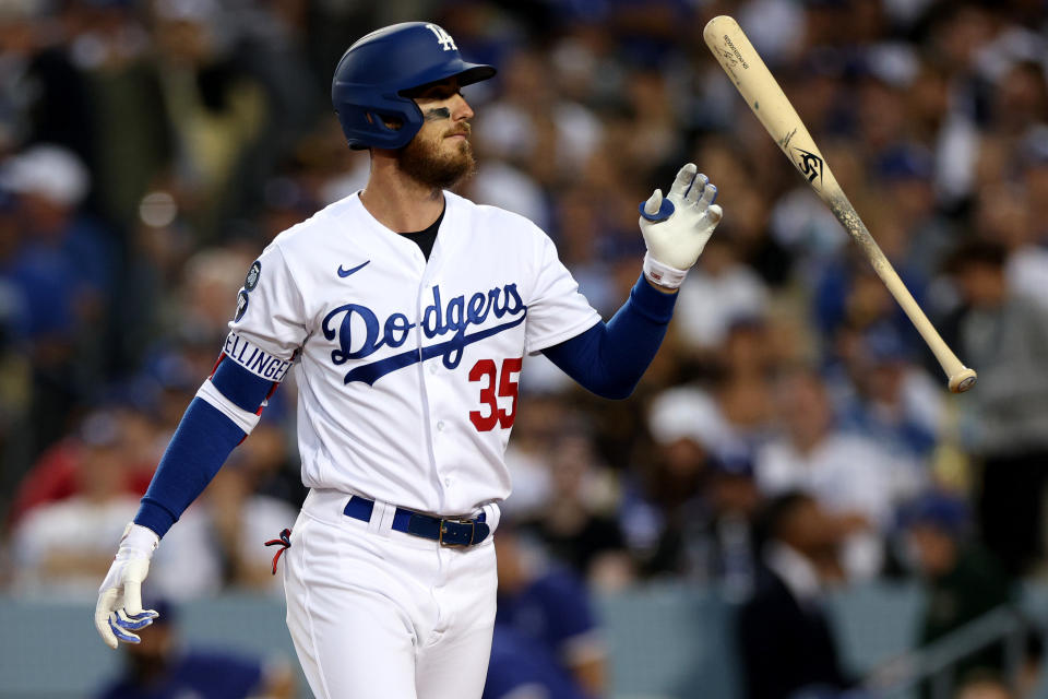 Former NL MVP Cody Bellinger, non-tendered by the Dodgers, is reportedly seeking a one-year deal to reestablish his value. (Photo by Harry How/Getty Images)