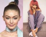 <p><strong>Quand : Janvier 2017 </strong><br> Gigi Hadid a récemment présenté de belles mèches rosées surprenantes, frange incluse, sur Instagram. <strong>« rm @lilmami_lani », a</strong>-t-elle ajouté sous la photo, où elle apparait recroquevillée vêtue d’un survêtement douillet et de chaussons blancs. La nouvelle coupe était peut-être une perruque, mais elle donne un côté plus audacieux au top model. C’est également un look très différent de ses mèches châtain clair habituelles (généralement coiffées en chignon). <em>(Photos : Getty (G)/Instagram (D, January 27, 2017)</em> </p>