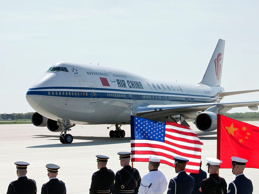 Air China plane flags