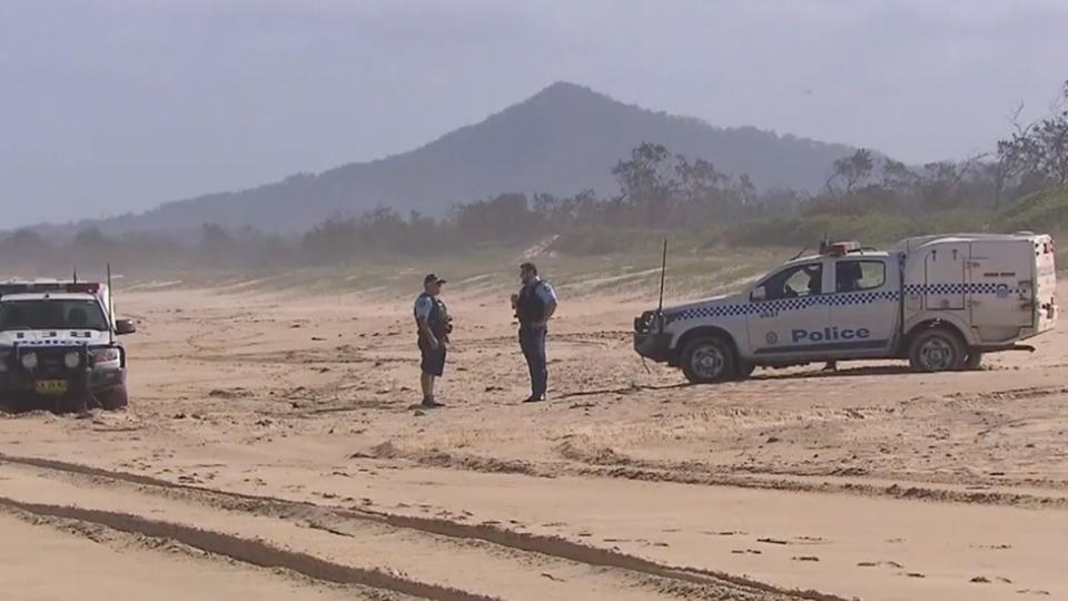 Police were called to a beach in NSW after a member of the public discovered a human leg. Source: Nine News.