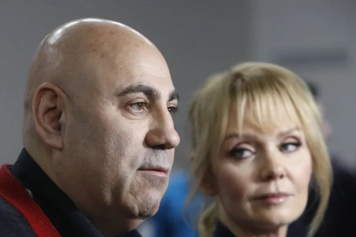 <div class="inline-image__caption"><p>Russian music producer Iosif Prigozhin (L) stands alongside singer Valeriya at a meeting of the initiative group to nominate Vladimir Putin as a candidate in the 2018 presidential election in Moscow, in 2017. </p></div> <div class="inline-image__credit">Sergei Karpukhin via Reuters</div>