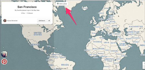Pinterest 'Add a place' setting
