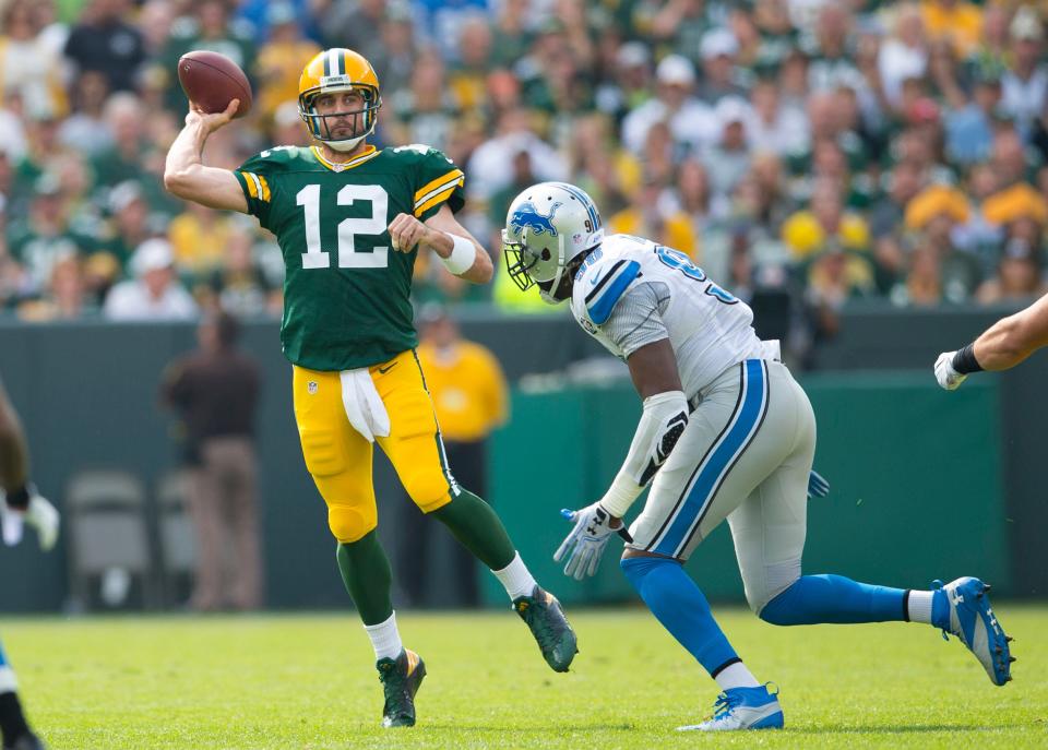 Packers QB Aaron Rodgers faces the Detroit Lions on Sunday night.