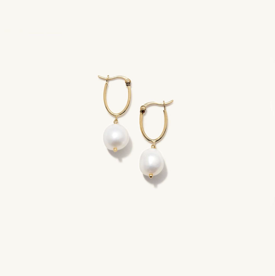 <p><strong>Mejuri</strong></p><p>mejuri.com</p><p><strong>$70.40</strong></p><p><a href="https://go.linkby.com/WUQECTZW/gb/en/shop/products/organic-pearl-hoops" rel="nofollow noopener" target="_blank" data-ylk="slk:Shop Now;elm:context_link;itc:0" class="link ">Shop Now</a></p><p>Pearls have always been popular due to their classy and romantic charm. They're timeless pieces typically passed down through generations. These everyday hoops feature "cultured pearls from oysters and freshwater mussels." One reviewer described them as "big enough to be noticed but dainty enough to flow perfectly with an outfit."</p>