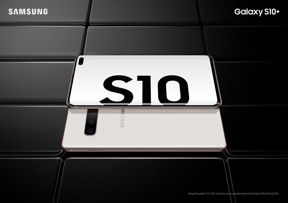 A Galaxy S10 promotional image.