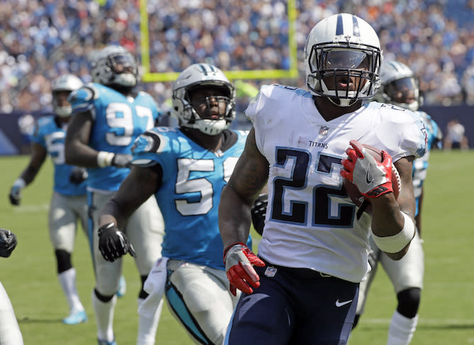 Derrick Henry pounded the Panthers, but he remains a premium backup. (AP)