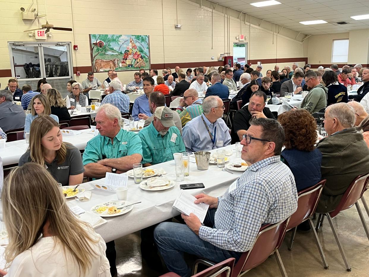 Hundreds of guests including farmers, business professionals, elected officials and community members attend the annual Farm Breakfast at the Ridley 4-H Center hosted by Maury Alliance on Friday, April 26, 2024.