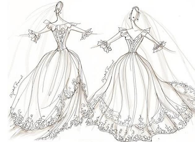 This is a sketch of Diana's back-up gown. Photo: REX USA