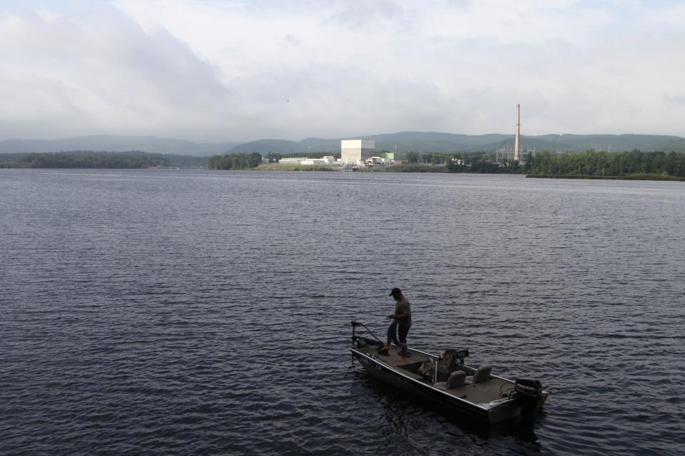 The Vermont Yankee Nuclear Power Plant in Vernon, Vermont, as seen from across the Connecticut River from New Hampshire, June 19, 2017.<br>Vermont Yankee Nuclear Power Plant